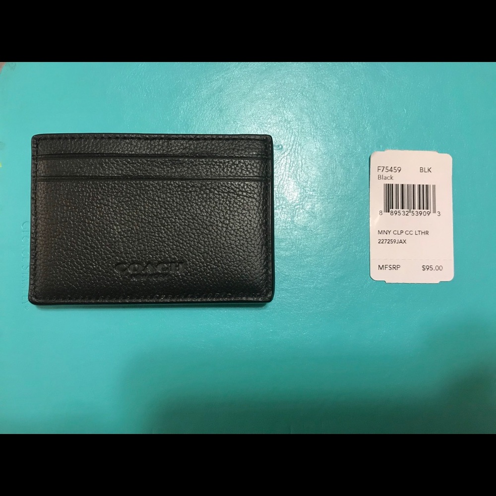 Coach leather money clip